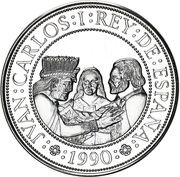 5000 Pesetas Moctezuma, Marina and Cortes obverse image