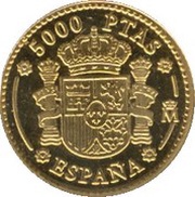 5000 Pesetas Carlos V's coat of arms, Spain, 2000 reverse image