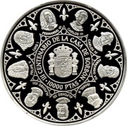 10 000 Pesetas - Juan Carlos I The King and the Prince, Spain, 1998 reverse image