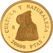 20 000 Pesetas - Juan Carlos I Lady of Elche, Spain, 1995 reverse image