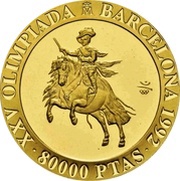 80 000 Pesetas - Juan Carlos I Balthasar Charles, Spain, 1990 reverse image