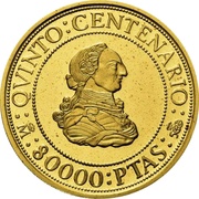 80 000 Pesetas - Juan Carlos I Charles III, Spain, 1991 reverse image