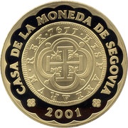 80 000 Pesetas Segovia Mint, Spain, 2001 reverse image