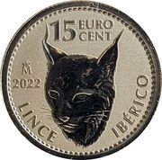 15 Euro Cents - Felipe VI Iberian Lynx - Gold Bullion Coin, Spain, 2022 reverse image