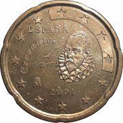 20 Euro Cents 1st type; 1st map obverse image