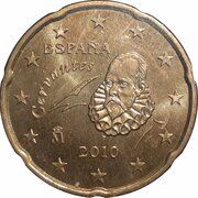 20 Euro Cents 2nd type; 2nd map obverse image