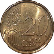 20 Euro Cents 2nd type; 2nd map, Spain, 2010-2024 reverse image
