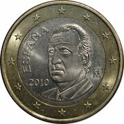 1 Euro - Juan Carlos I 2nd type - 2nd map obverse image