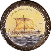 1½ Euro Phoenician combat ship obverse image