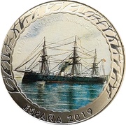 1½ Euro Armored frigate Numancia obverse image