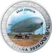 1½ Euros Graf Zeppelin Airship obverse image