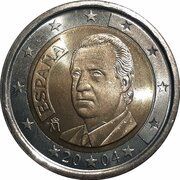 2 Euros - Juan Carlos I 1st type - 1st map obverse image