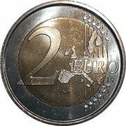 2 Euros - Juan Carlos I 1st type - 1st map, Spain, 1999-2006 reverse image