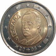 2 Euros - Juan Carlos I 1st type - 2nd map obverse image