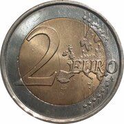 2 Euros - Juan Carlos I 1st type - 2nd map, Spain, 2007-2009 reverse image