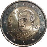 2 Euros - Juan Carlos I 2nd type - 2nd map obverse image