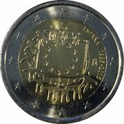 2 Euros 30 Years of European Union Flag obverse image