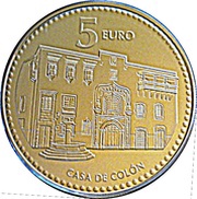 5 Euros Las Palmas de Gran Canaria, Spain, 2010 reverse image