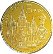 5 Euros Barcelona, Spain, 2010 reverse image