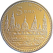 5 Euros Zaragoza, Spain, 2011 reverse image