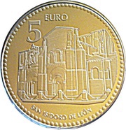 5 Euros León, Spain, 2011 reverse image