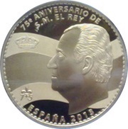5 Euros - Juan Carlos I 75th birthday obverse image