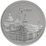5 Euros Royal Site of San Lorenzo de El Escorial, Spain, 2013 reverse image
