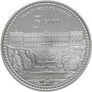 5 Euros Royal Palace of Madrid reverse image