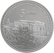 5 Euros Royal Monastery of Santa Clara de Tordesillas, Spain, 2014 reverse image