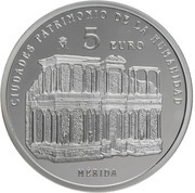 5 Euros Mérida, Spain, 2015 reverse image