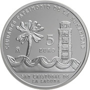 5 Euros San Cristóbal de la Laguna, Spain, 2015 reverse image