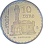 10 Euros Gaudí - El Capricho, Spain, 2002 reverse image