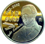 10 Euros - Juan Carlos I Luis Cernuda, Spain, 2002 reverse image