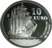10 Euros - Juan Carlos I Juan Sebastian de Elcano, Spain, 2003 reverse image