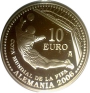 10 Euros - Juan Carlos I FIFA World Cup, Germany 2006, Spain, 2003 reverse image