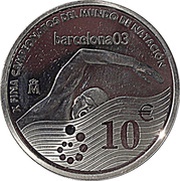10 Euros - Juan Carlos I World Swimming Championships, Spain, 2003 reverse image