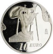 10 Euros Salvador Dalí - Autorretrato blando con bacon frito, Spain, 2004 reverse image