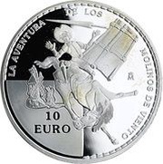 10 Euros Don Quixote - Windmills, Spain, 2005 reverse image