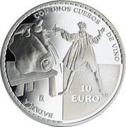 10 Euros Don Quixote - Wine leathers, Spain, 2005 reverse image