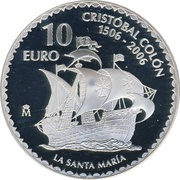 10 Euros Columbus - La Santa María, Spain, 2006 reverse image