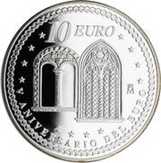 10 Euros - Juan Carlos I Euro Circulation - Liberalism, Spain, 2007 reverse image