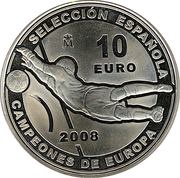 10 Euros - Juan Carlos I Soccer European Champions, Spain, 2008 reverse image