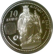10 Euros - Juan Carlos I Alfonso X "El Sabio", Spain, 2008 reverse image