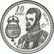 10 Euros - Juan Carlos I Felipe II, Spain, 2009 reverse image