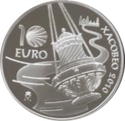10 Euros - Juan Carlos I Holy Year 2010 - St. James the Elder, Spain, 2010 reverse image