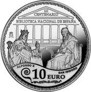 10 Euros - Juan Carlos I National Library, Spain, 2012 reverse image