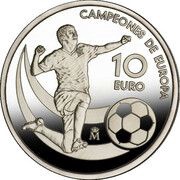 10 Euro - Juan Carlos I European Champions, Spain, 2012 reverse image