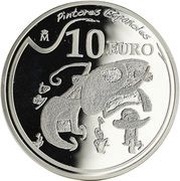 10 Euros Joan Miró - Personajes y pájaros con un perro, Spain, 2012 reverse image