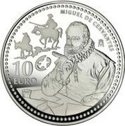 10 Euros - Juan Carlos I Miguel de Cervantes, Spain, 2013 reverse image