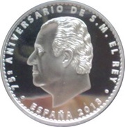 10 Euros - Juan Carlos I 75th birthday obverse image